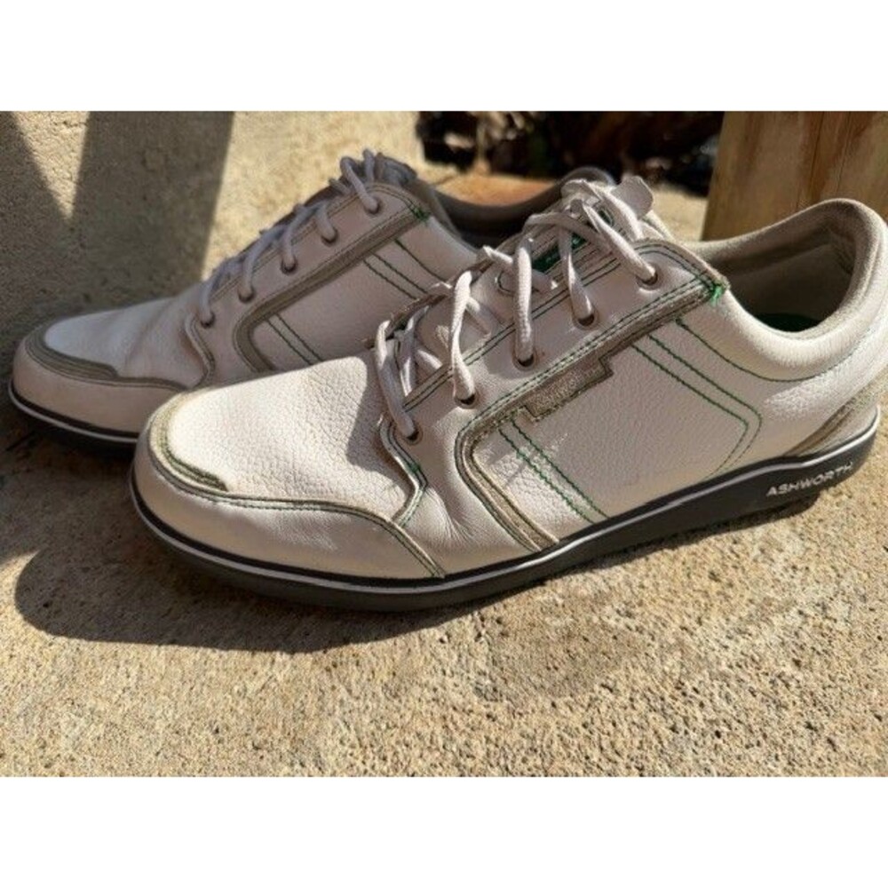 Ashworth Golf Shoes Mens 13 Casual White Spikeless Cardiff ADC Lace Up Sneaker
